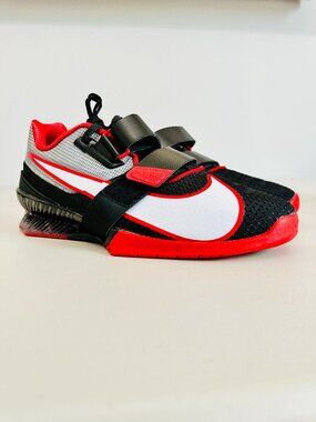 NEW NIKE ROMALEOS 4 BLACK UNIVERSITY RED WHITE WEIGHTLIFTING SHOES MEN'S 9